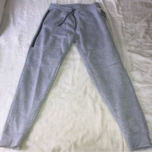 Southpole Tech Fleece Pants Mens M Heather Grey Joggers Zipper Pocket New